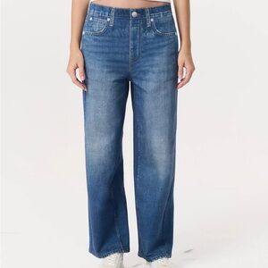 Rag and Bone Miramar Sophie Terry wide leg sweatpant jeans XS Lenox blue NWT